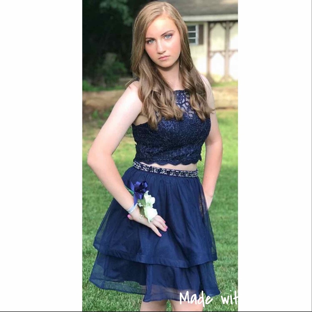 Sequin hearts two piece dress